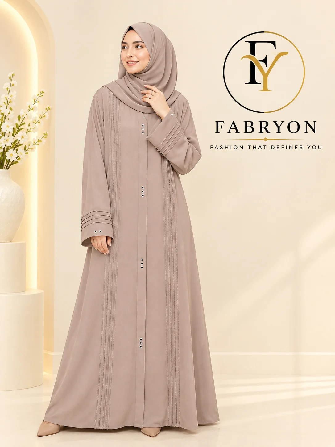 original Dubai Cherry fabric Borka