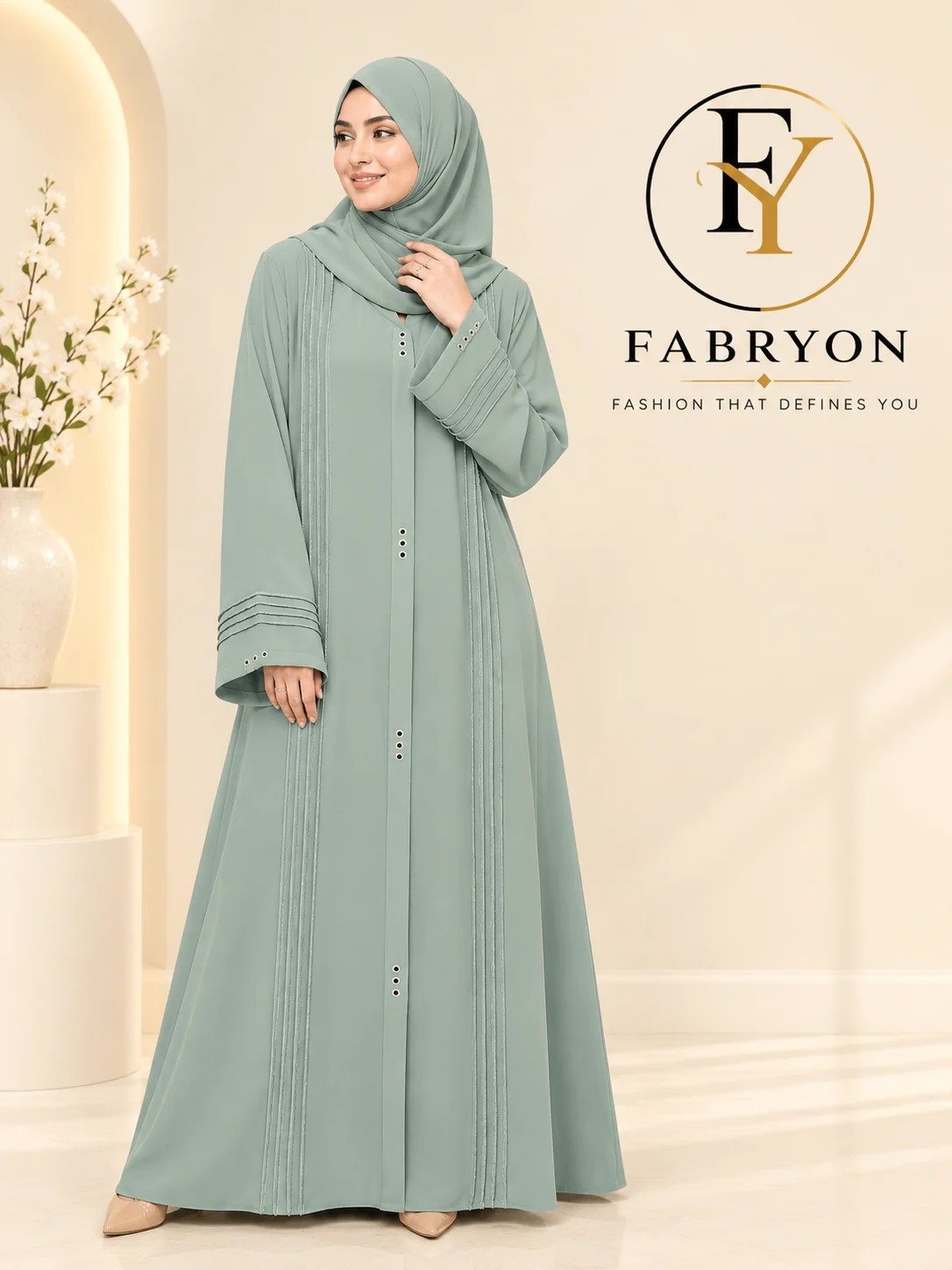 original Dubai Cherry fabric Borka