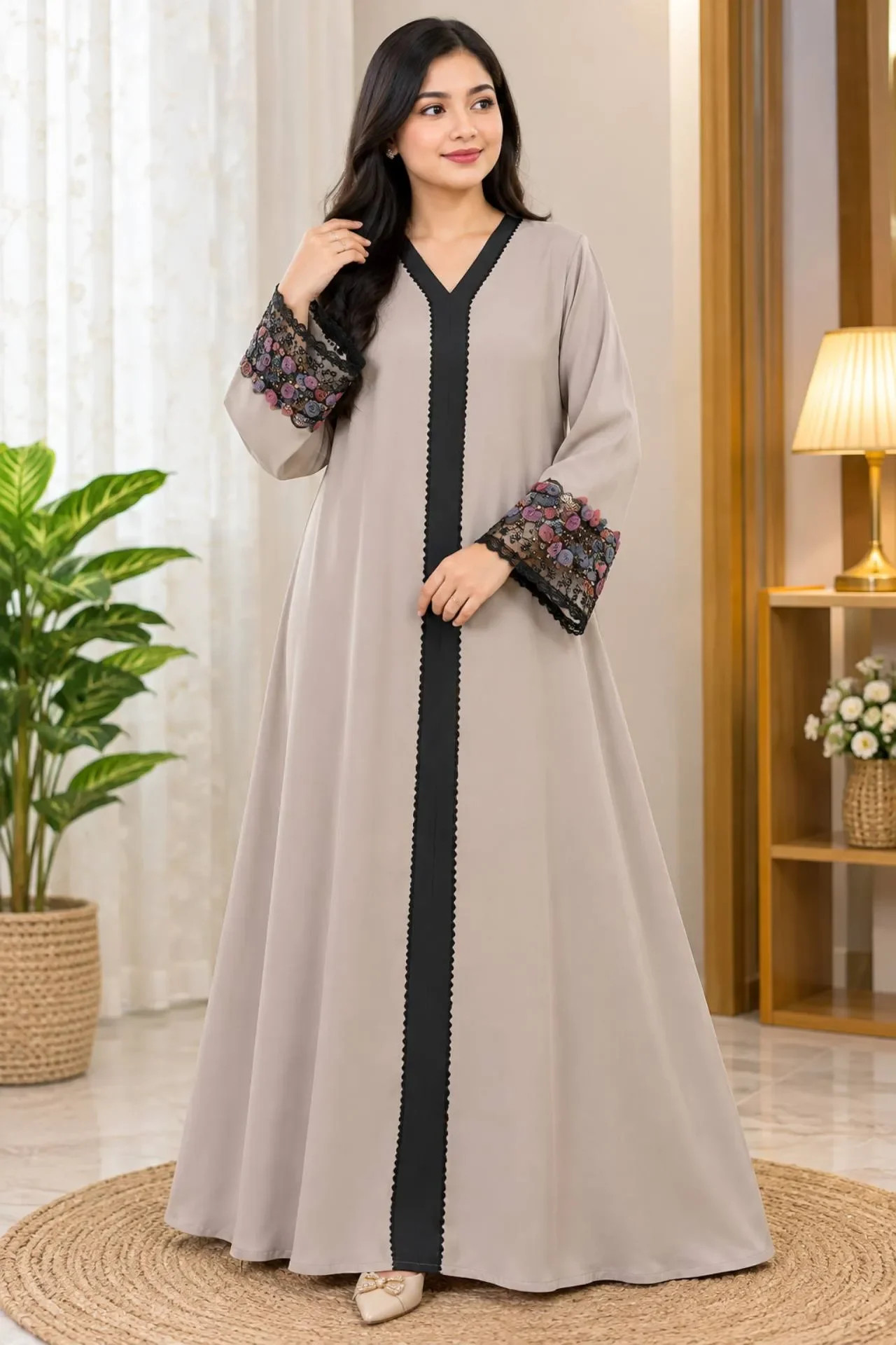 প্রিমিয়াম জাফরান ফেব্রিকের বোরকা